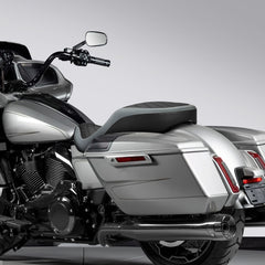 C.C. RIDER Touring Seat One Piece 2 Up Seat Driver Passenger Seat Black Lattice For Street Glide Road Glide, 2023-2025