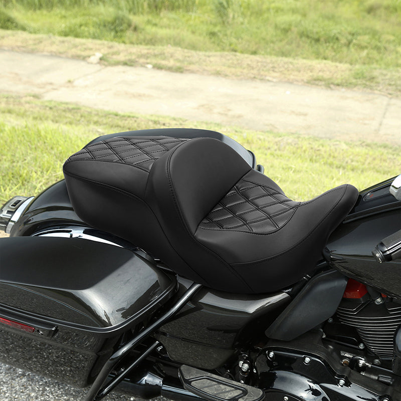 Gel Seat  C.C. RIDER Touring Seat 2 Up Seat Driver Passenger Seat For Harley CVO Road Glide Electra Glide Street Glide Road King, 2009-2023