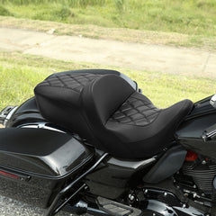 Gel Seat  C.C. RIDER Touring Seat 2 Up Seat Driver Passenger Seat For Harley CVO Road Glide Electra Glide Street Glide Road King, 2009-2023