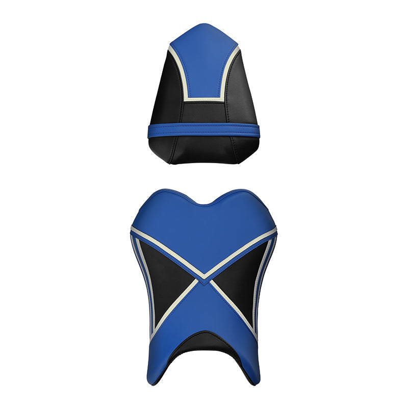 C.C. RIDER YZF R1 Front And Rear Seat For YAMAHA YZFR1 Black Blue White Joining Design, 2007-2008