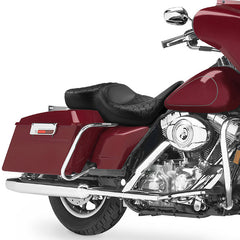 Gel Seat C.C. RIDER Touring Seat 2 Up Seat Driver Passenger Seat For Harley CVO Road King Honeycomb Road Glide Electra Glide Street Glide, 1997-2007