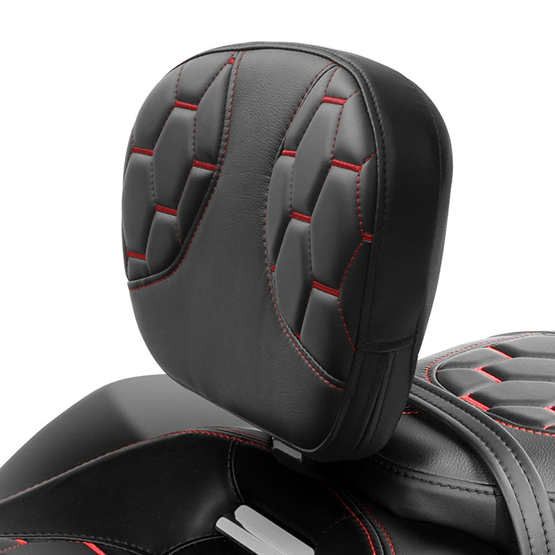 C.C. RIDERR Racing Style Rider Backrest Driver Backrest Pad For Harley Touring Road Glide CVO Street Glide Electra Glide Road King, 2009-2023
