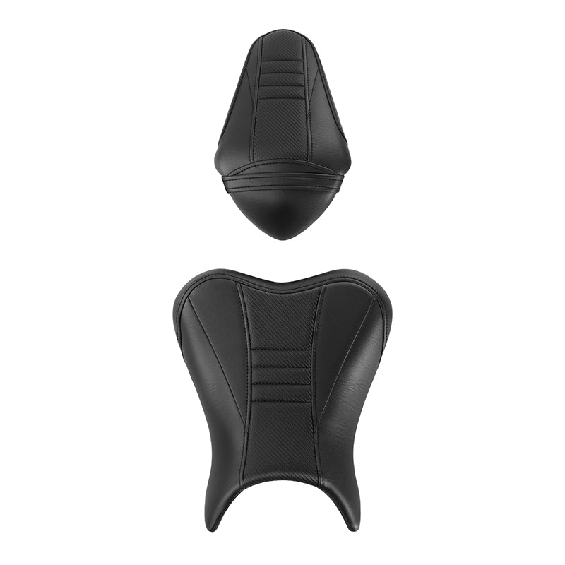 C.C. RIDER Ninja 400 Z400 Front And Rear Seat Fit For Kawasaki Ninja400 Black Carbon Fiber, 2018-2024