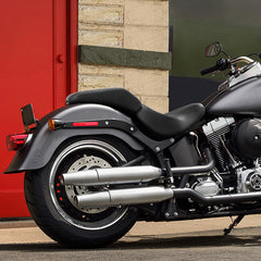 C.C. RIDER Softail Seat Two Piece 2 Up Seat Low Profile Driver Solo Seat Passenger Seat For Harley Fat Boy Cross Bones Softail, 2006-2017