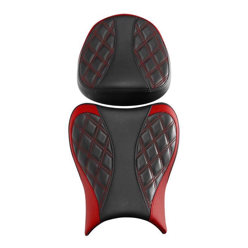 C.C. RIDER GSX1300R Front And Rear Seat Fit For SUZUKI Hayabusa GSX1300R Alien Style Red Lattice Stitch, 2008-2020
