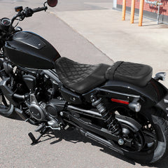 C.C. RIDER Sportster Seat 2 Piece Reach Seat Driver And Passegner Seat Black Lattice Fit For Harley Nightster RH975 2022-Later