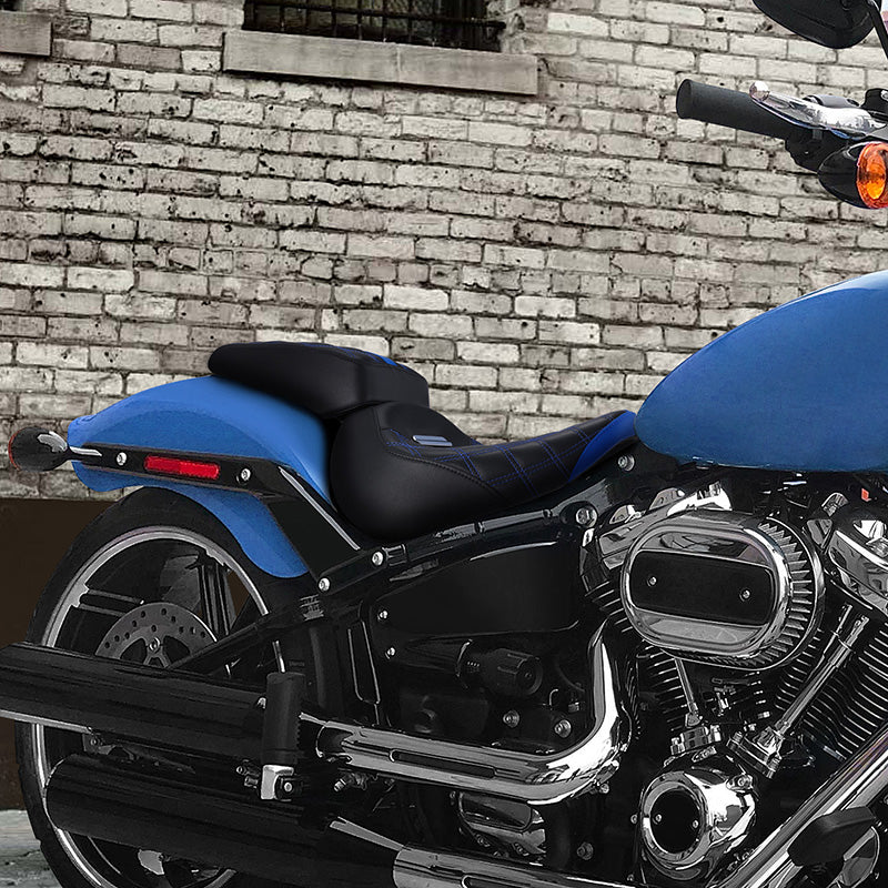 C.C.RIDER Softail Seat Two Piece 2 Up Seat Lattice Stitching For Harley Softail Breakout FXBR FXBRS, 2018-2023