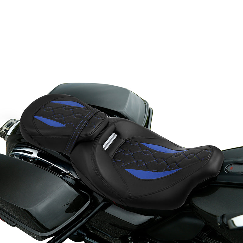 Gel Seat C.C. RIDER Touring Seat Low Profile Driver Passenger Seat For Street Glide Road King Road Glide, 2009-2023