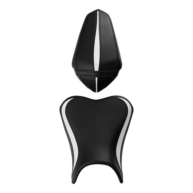 C.C. RIDER Ninja 400 Z400 Front And Rear Seat Fit For Kawasaki Ninja400 Black White, 2018-2024