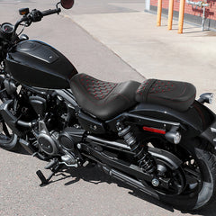 C.C. RIDER Sportster Seat 2 Piece Reach Seat Driver And Passegner Seat Red Hneycomb Fit For Harley Nightster RH975 2022-Later