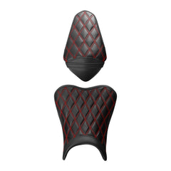 C.C. RIDER Ninja 400 Z400 Front And Rear Seat Fit For Kawasaki Black Red Lattice Stitch, 2018-2024