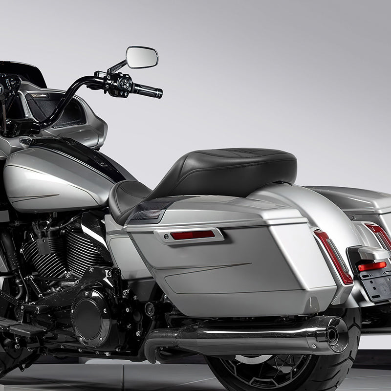 C.C. RIDER Touring Seat One Piece 2 Up Seat Driver Passenger Seat Black Trimming For Street Glide Road Glide, 2023-2025