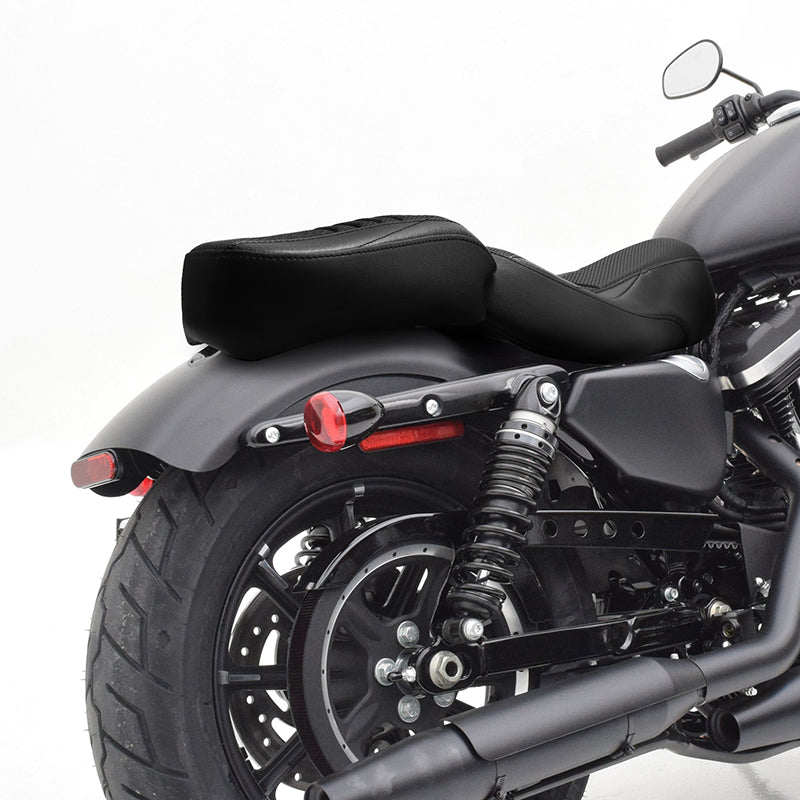 C.C.RIDER Sportster Two Piece Two Up Black Stitching Seat For XL883N Models, 2016-2023