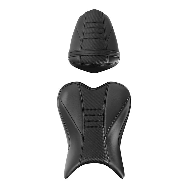 C.C. RIDER YZF R1 Front And Rear Seat For YAMAHA YZFR1 Black Carbon Fiber Stitching, 2009-2014