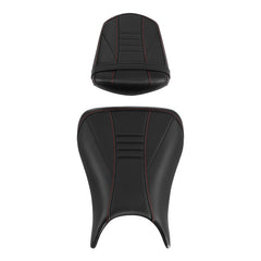 C.C. RIDER YZF R6 YZF R6S Front And Rear Seat Black Red Carbon Fiber Stitching For YAMAHA YZFR6 2003-2005 YZFR6S 2006-2009