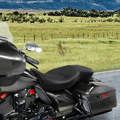 C.C. RIDER Touring Seat 2 Up Seat Driver Passenger Seat Diamond Grip For Harley CVO Road Glide Electra Glide Street Glide Road King, 2009-2023
