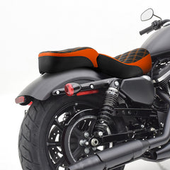 C.C.RIDER Sportster Two Pieces Two Up Orange Lattice Stiching Seat Passenger Seat For XL883N Models, 2016-2023