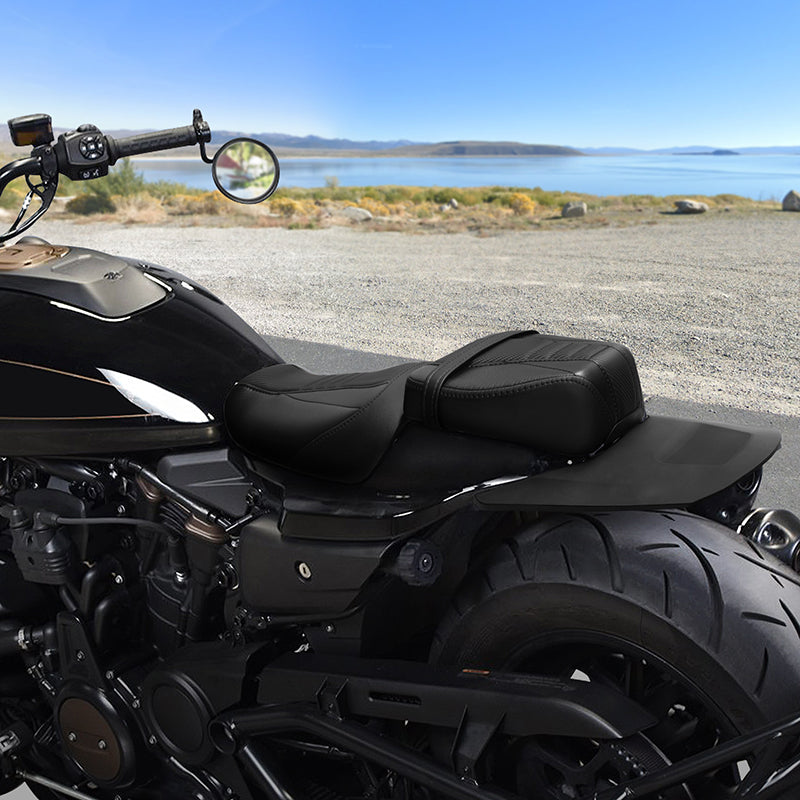 C.C. RIDER Sportster Seat 2 Piece Seat Driver And Passegner Seat Black Carbon Fiber Fit For Harley Sportster S RH1250S 2021-Later