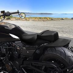 C.C. RIDER Sportster Seat 2 Piece Seat Driver And Passegner Seat Black Carbon Fiber Fit For Harley Sportster S RH1250S 2021-Later