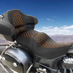 C.C.RIDER Indian Chieftain 2 Up Seat Touring Motorcycle Seat With Passenger Backrest Pad, 2014-2025