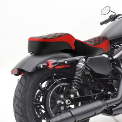 C.C.RIDER Sportster Two Piece Two Up Red Circle Stitching Seat Passenger Seat For XL883N Models, 2016-2023