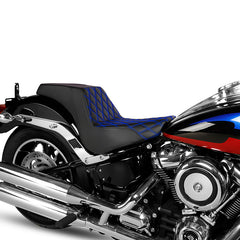 Gel Seat C.C. RIDER Softail Seat 2 up Seat Step Up Lattice Stitching For Softail Standard Street Bob FXBB Standard FXST, 2018-2025