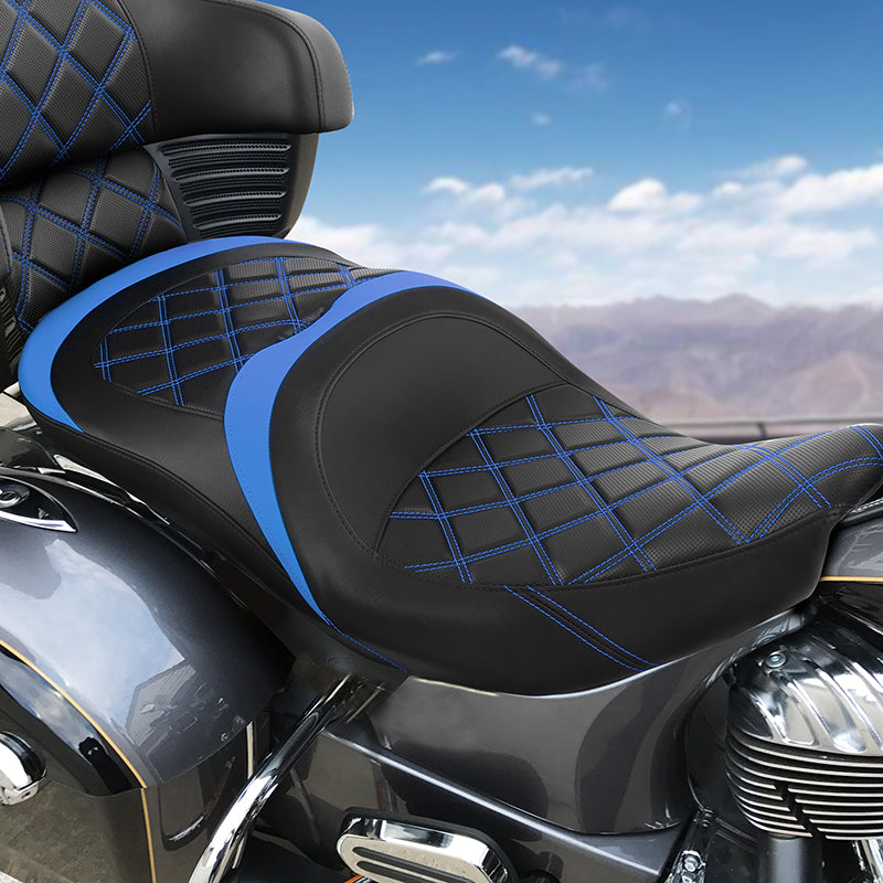 C.C.RIDER Indian Chieftain 2 Up Seat Touring Motorcycle Seat Diamond Stitching, 2014-2025