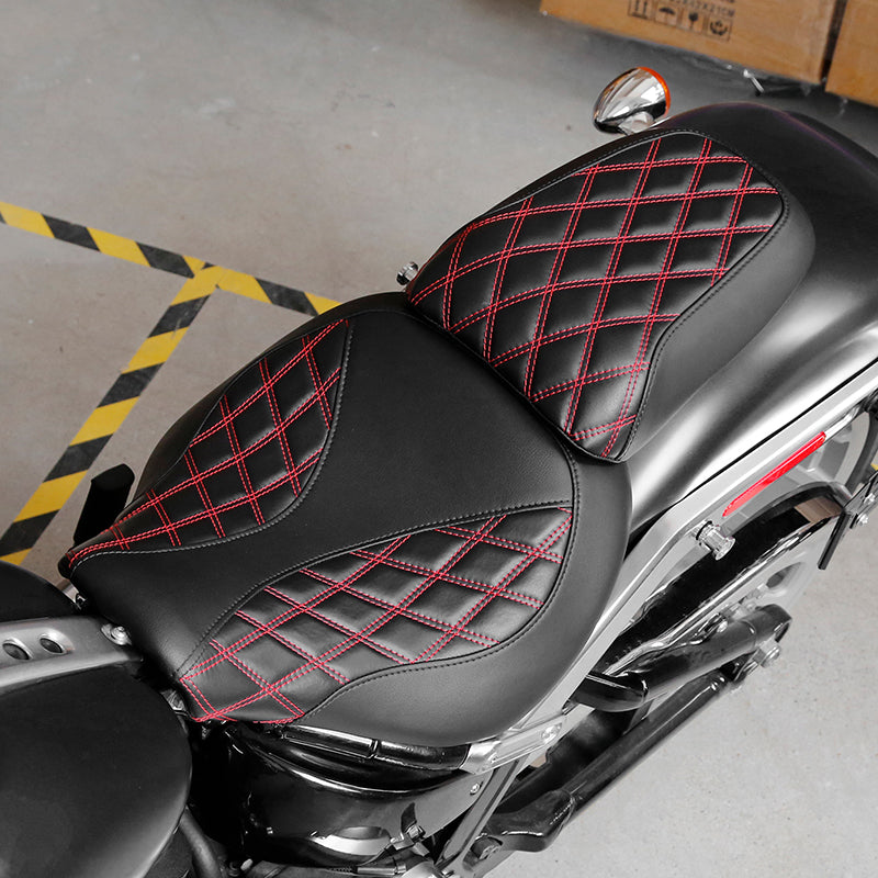 C.C.RIDER Softail Passenger And Driver Seat Lattice Stitching Two Piece Seat  For Harley Fatboy 114 FLFB FLFBS, 2018-2025
