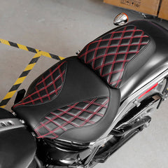 C.C.RIDER Softail Passenger And Driver Seat Lattice Stitching Two Piece Seat  For Harley Fatboy 114 FLFB FLFBS, 2018-2025