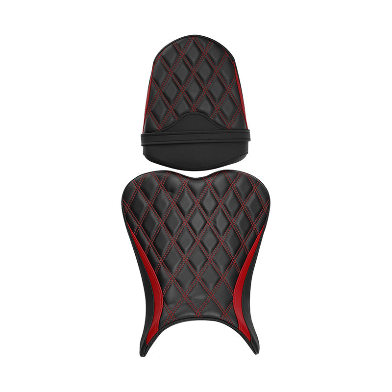 C.C. RIDER GSX-R750 GSX-R600 Front And Rear Seat Fit For SUZUKI GSXR750 GSXR600 Black Red Blue Lattice Stitch , 2006-2007