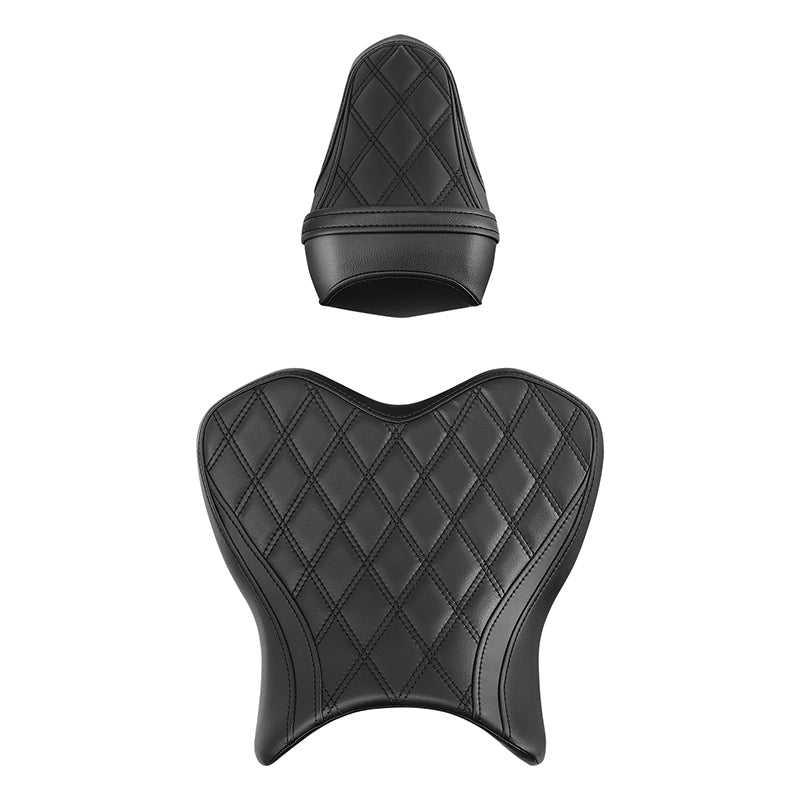 C.C. RIDER YZF R1 Front And Rear Seat For YAMAHA YZFR1 Black Lattice Stitching, 2015-2024