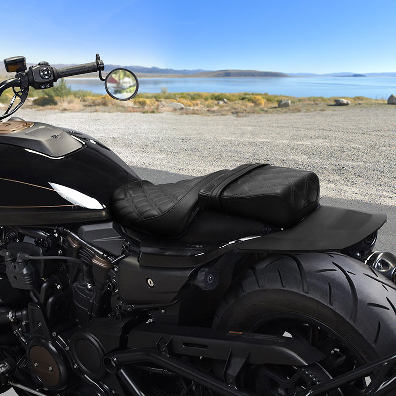 C.C. RIDER Sportster Seat 2 Piece Seat Driver And Passegner Seat Lattice Stitching Fit For Harley Sportster S RH1250S 2021-Later