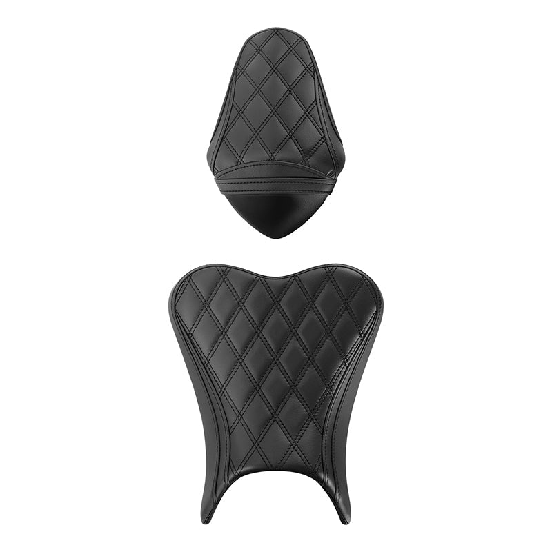 C.C. RIDER Ninja 400 Z400 Front And Rear Seat Fit For Kawasaki Ninja400 Black Diamond Stitching, 2018-2024