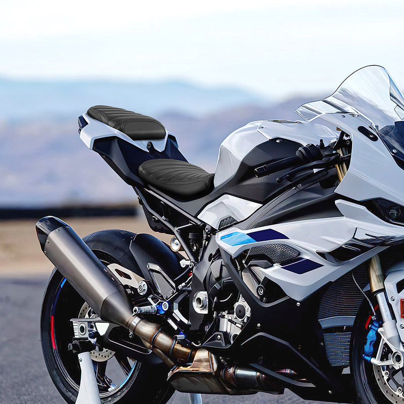 C.C. RIDER BMW S1000RR Seat Rider Passenger Seat Pillion Cushion Black Pleated Stitching For BMW S1000RR, 2019-2025