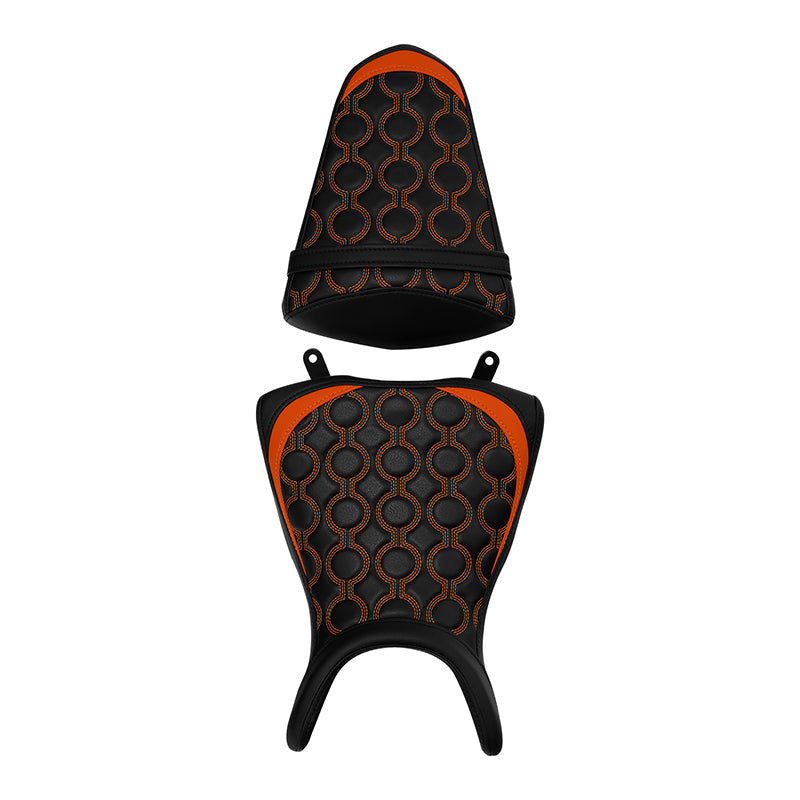 C.C. RIDER YZF R3 YZF R25 MT03 MT25 Front And Rear Seat For YAMAHA Black Orange Circle, 2015-2023