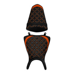 C.C. RIDER YZF R3 YZF R25 MT03 MT25 Front And Rear Seat For YAMAHA Black Orange Circle, 2015-2023