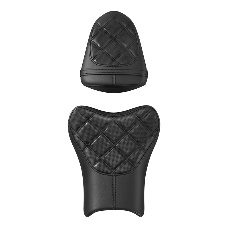 C.C. RIDER GSX-R1000 Front And Rear Seat Fit For SUZUKI GSXR1000 Black Lattice Stitch, 2007, 2008