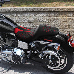 C.C. RIDER Dyna Seat 2 up Seat Motorcycle Seat Honeycomb For Dyna Low Rider Fat Bob FXD/FXDWG, 2006-2017