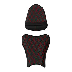 C.C. RIDER GSX-R1000 Front And Rear Seat Fit For SUZUKI GSXR1000 Red Lattice Stitch, 2007, 2008