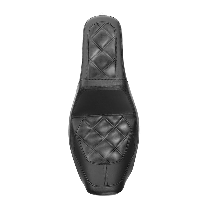C.C. RIDER Dyna Step Up Seat 2 up Seat Diamond Stitching For Low Rider Fat Bob FXD/FXDWG Dyna, 2006-2017