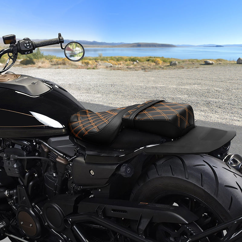 C.C. RIDER Sportster Seat 2 Piece Seat Driver And Passegner Seat Lattice Stitching Fit For Harley Sportster S RH1250S 2021-Later