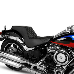 Gel Seat C.C. RIDER Softail Seat 2 up Seat Step Up Lattice Stitching For Softail Standard Street Bob FXBB Standard FXST, 2018-2025