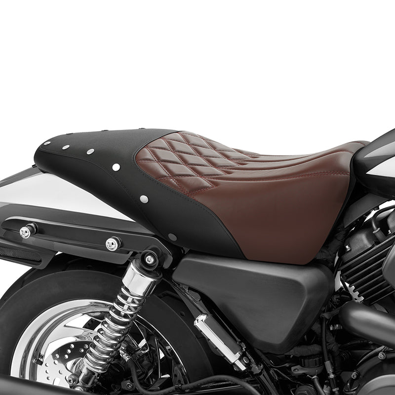 C.C. RIDER Street Seat 2 Up Seat Custom Motorcycle Seat For Street 500 750 XG500 XG750, Studs Dedign, 2015-2023