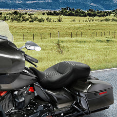 C.C. RIDER Touring Seat 2 Up Seat Driver Passenger Seat Homeycomb For Harley CVO Road Glide Electra Glide Street Glide Road King, 2009-2023