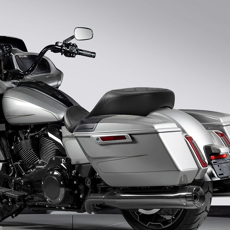 C.C. RIDER Touring Seat One Piece 2 Up Seat Driver Passenger Seat Black Diamond For Street Glide Road Glide, 2023-2025