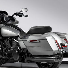 C.C. RIDER Touring Seat One Piece 2 Up Seat Driver Passenger Seat Black Diamond For Street Glide Road Glide, 2023-2025