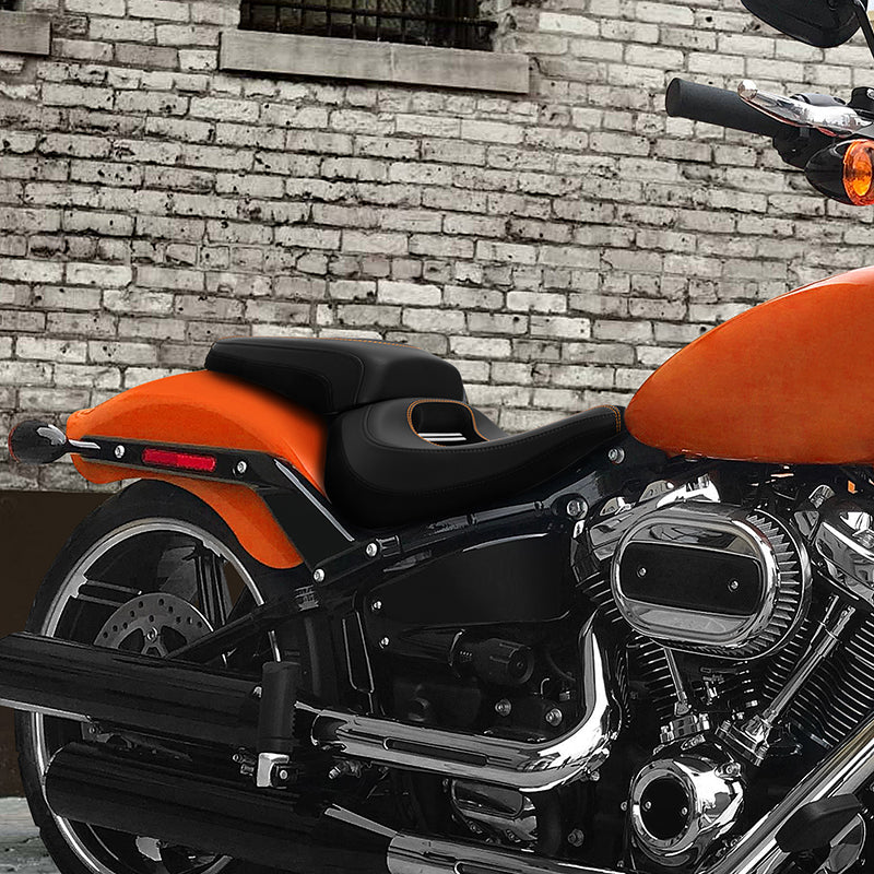 C.C.RIDER Softail Seat Two Piece 2 Up Seat Alcantara Leather For Harley Softail Breakout FXBR FXBRS, 2018-2023