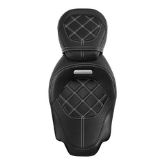 C.C. RIDER Touring Seat Two Piece 2 Up Seat Low Profile Driver Passenger Seat Octane For Road Glide Street Glide Road King, 2009-2023