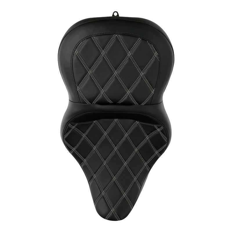 C.C. RIDER Touring Seat 2 Up Seat Driver Passenger Seat Double Roll For Harley CVO Road Glide Electra Glide Street Glide Road King, 2009-2023