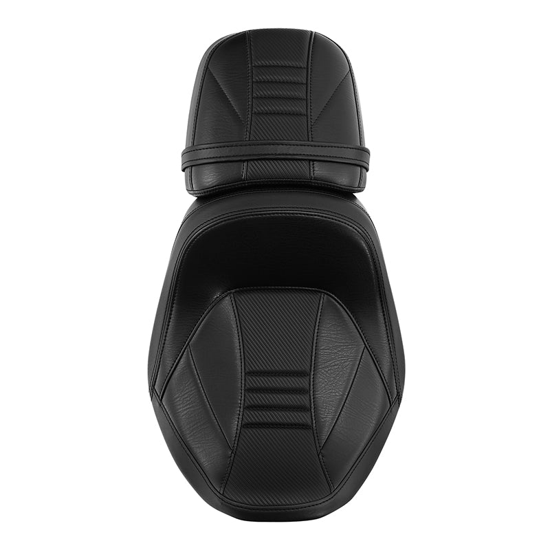 Heated Seat C.C. RIDER Touring Seat Two Piece 2 Up Seat Driver Solo Seat Passenger Seat Carbon Fiber Pattern For CVO Street Glide CVO Road Glide, 2023-2025